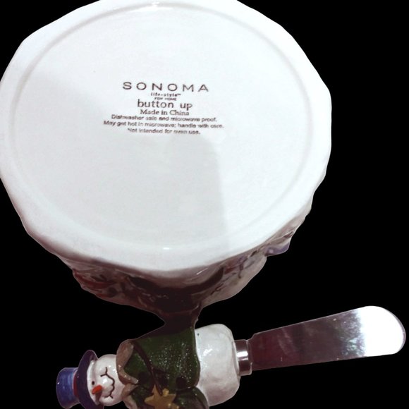 Sonoma Christmas Dip Bowl and Spreader Set , Button Up Dip Mix Set, Dipping Bowl - Picture 5 of 10